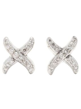 David Yurman sterling silver diamond X stud earrings